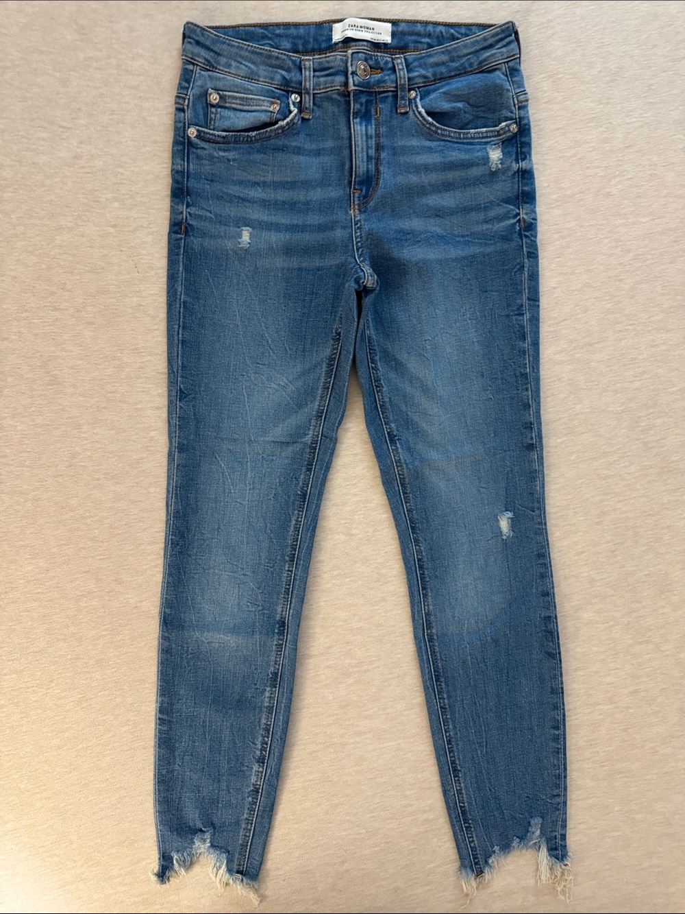 Zara Blue Distressed Jeans
